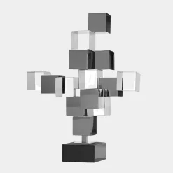 Quantum Cubes 88cm Silver Metal Indoor Sculpture