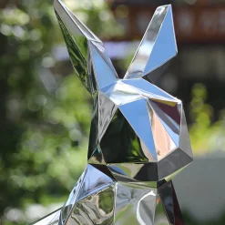 Rabbit 46cm Geometric Metal Garden Sculpture