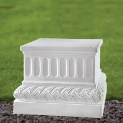 Regal 50cm Marble Resin Garden Pedestal