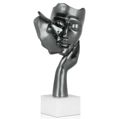 Secret Kiss 50cm Anthracite Resin Indoor Sculpture