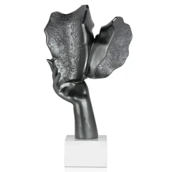 Secret Kiss 50cm Anthracite Resin Indoor Sculpture
