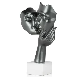 Secret Kiss 50cm Anthracite Resin Indoor Sculpture