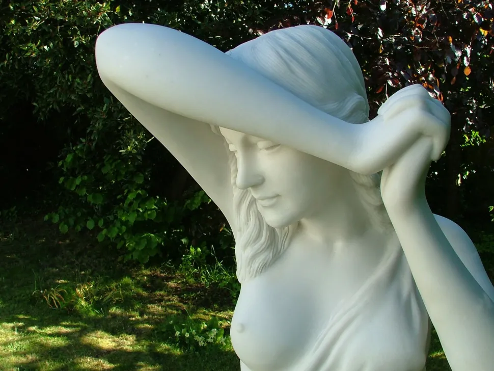 Shy Maiden 85cm Marble Resin Garden Statue
