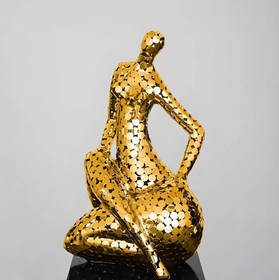 Silent Soul 81cm Gold Metal Indoor Sculpture