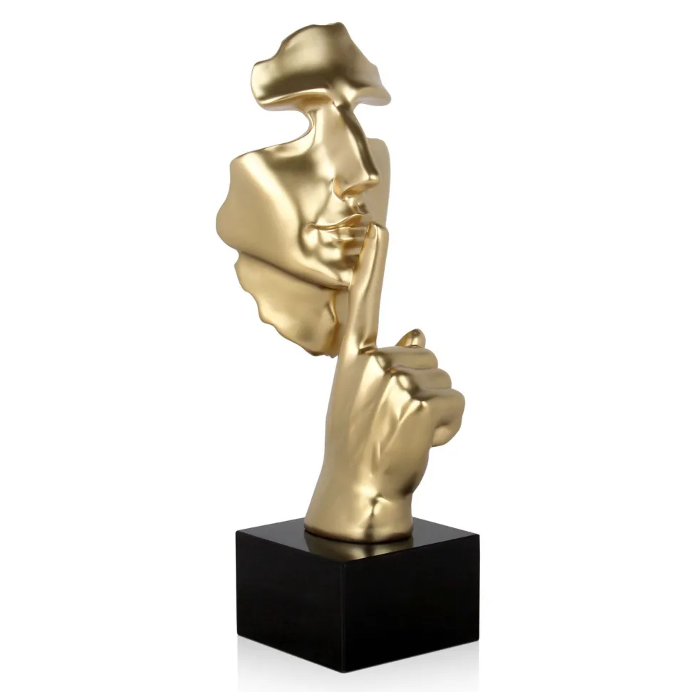 Silent Warrior 48cm Gold Resin Indoor Sculpture