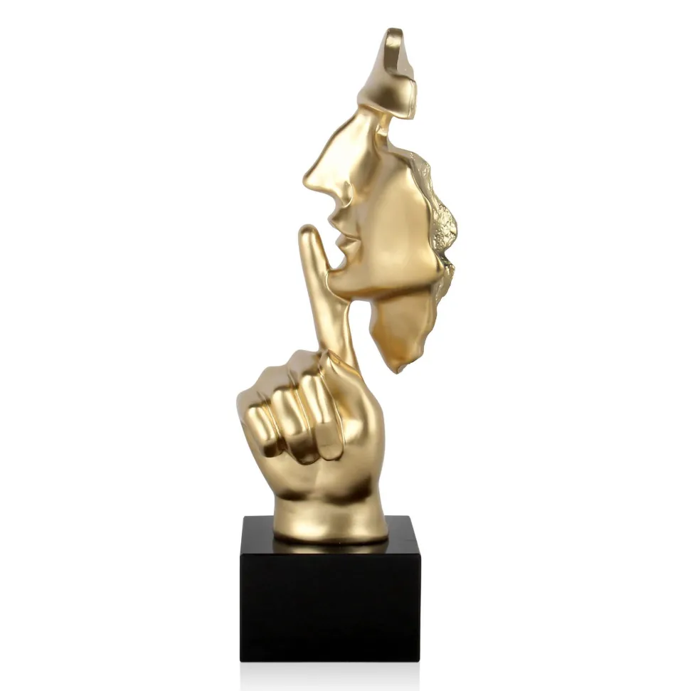 Silent Warrior 48cm Gold Resin Indoor Sculpture