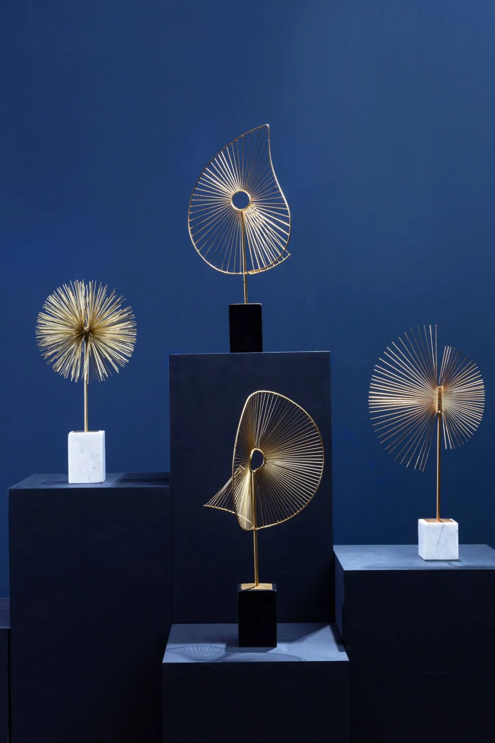 Solar Flare 66cm Gold Metal Indoor Sculpture