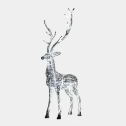 Starlight Stag 212cm LED Silver Metal Garden Sculpture