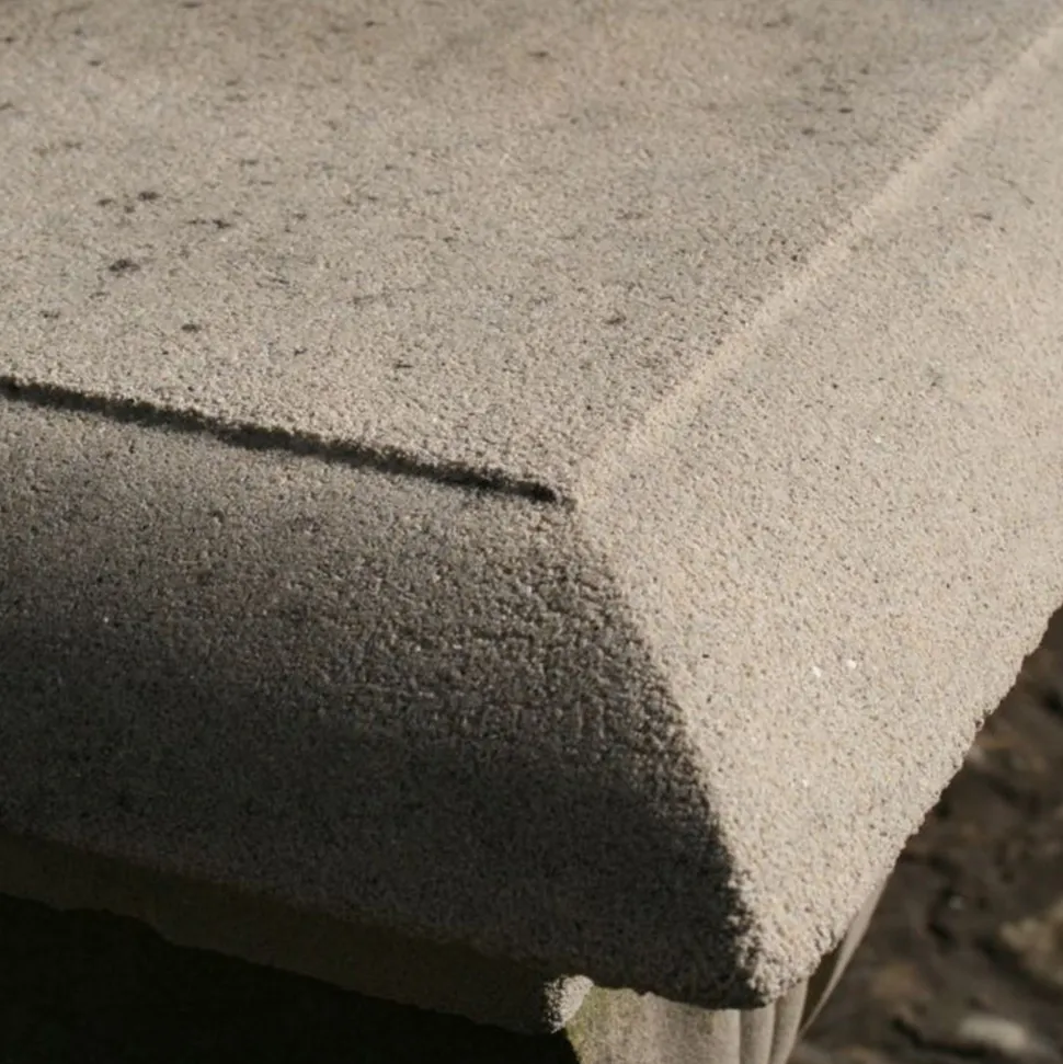 Straight Plain Stone Garden Bench
