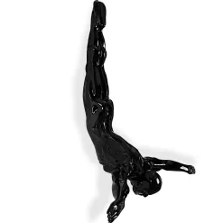 The Diver 55cm Black Resin Wall Sculpture