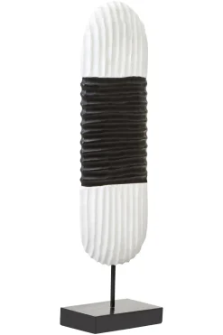 Tic-Tac 60cm Black & White Wood Indoor Sculpture