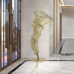 Tornado 152cm Gold Metal Garden Sculpture