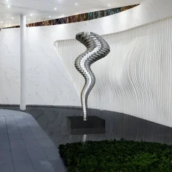 Tornado 163cm Silver Metal Garden Sculpture v1