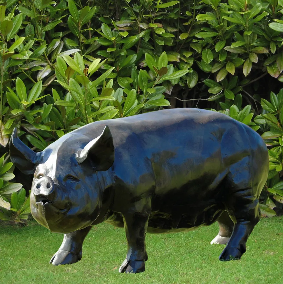 Wild Pig Bronze Metal Garden Statue