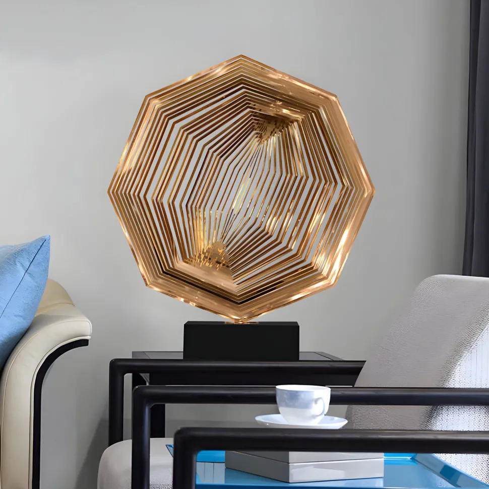Xenon Grid 70cm Copper Metal Indoor Sculpture