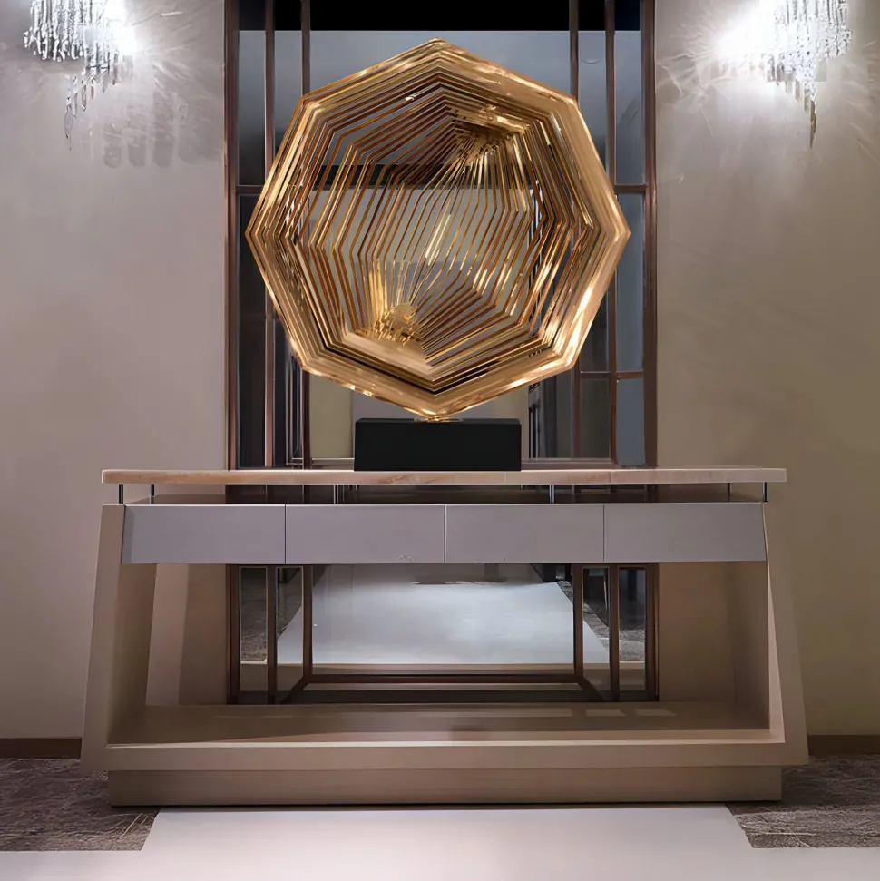 Xenon Grid 70cm Copper Metal Indoor Sculpture