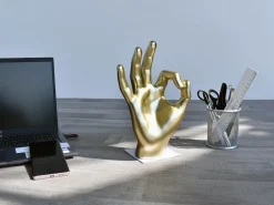 Zen Hand 27cm Gold Resin Indoor Sculpture